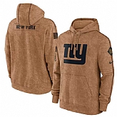 Men's New York Giants 2023 Brown Salute to Service Pullover Hoodie,baseball caps,new era cap wholesale,wholesale hats